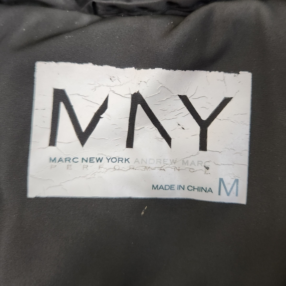 Marc New York Zip Up Moto Winter Jacket Vest Short Puffer Minimalist Coat Black - Picture 14 of 14